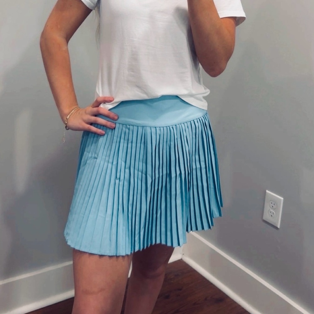 Pleated Blue Skort